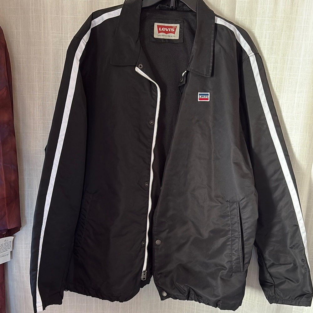 Levi's Sporty Black and White Windbreaker with Logo